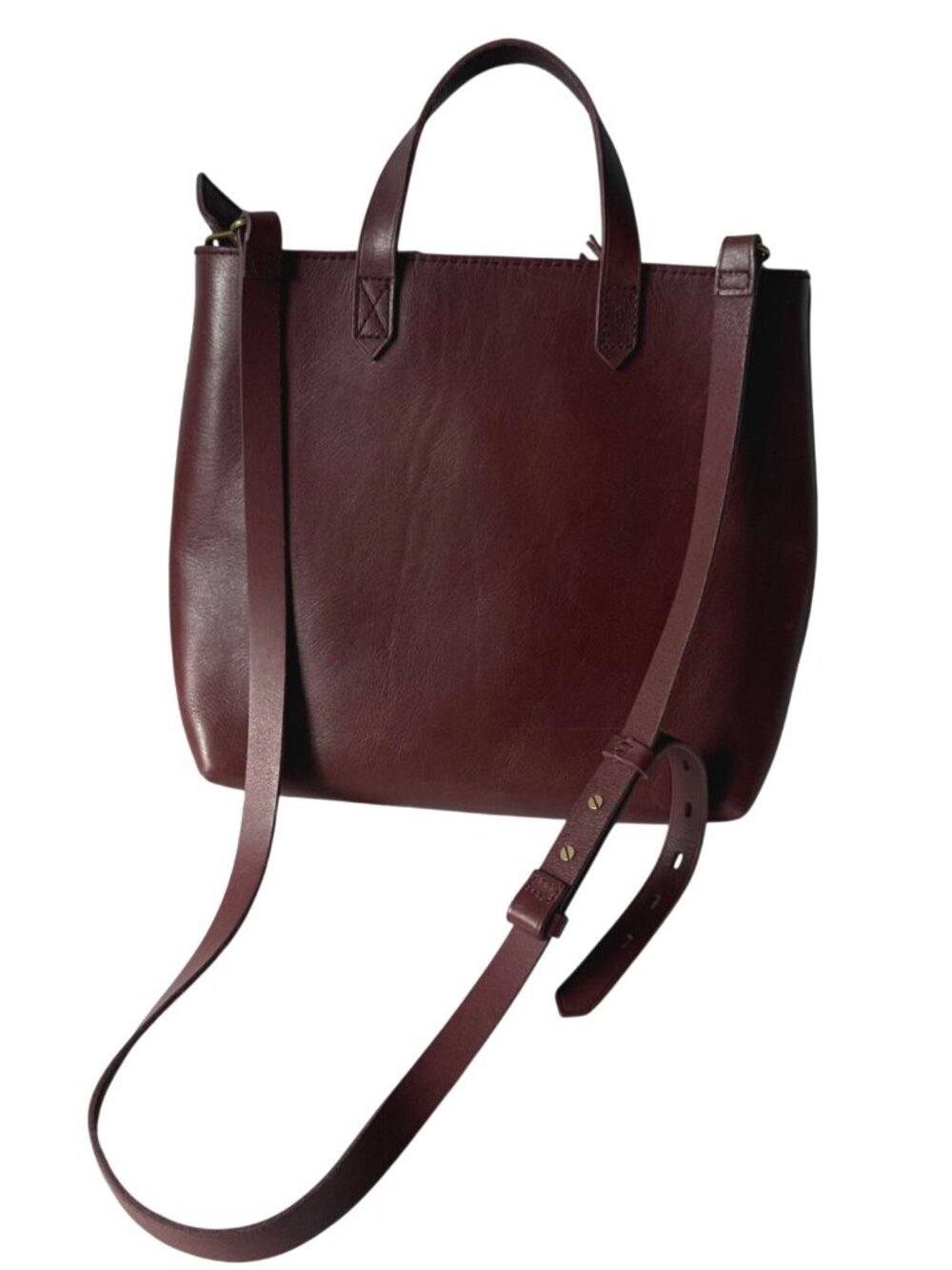 NWT Madewell Women's Crossbody Leather Bag Zip-Top Transport Dark Cabernet Red
